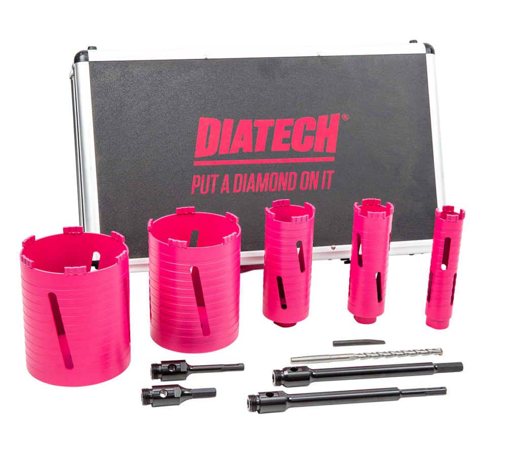 Diatech Diamond Core Drill Sets 11pc Aluminium Case