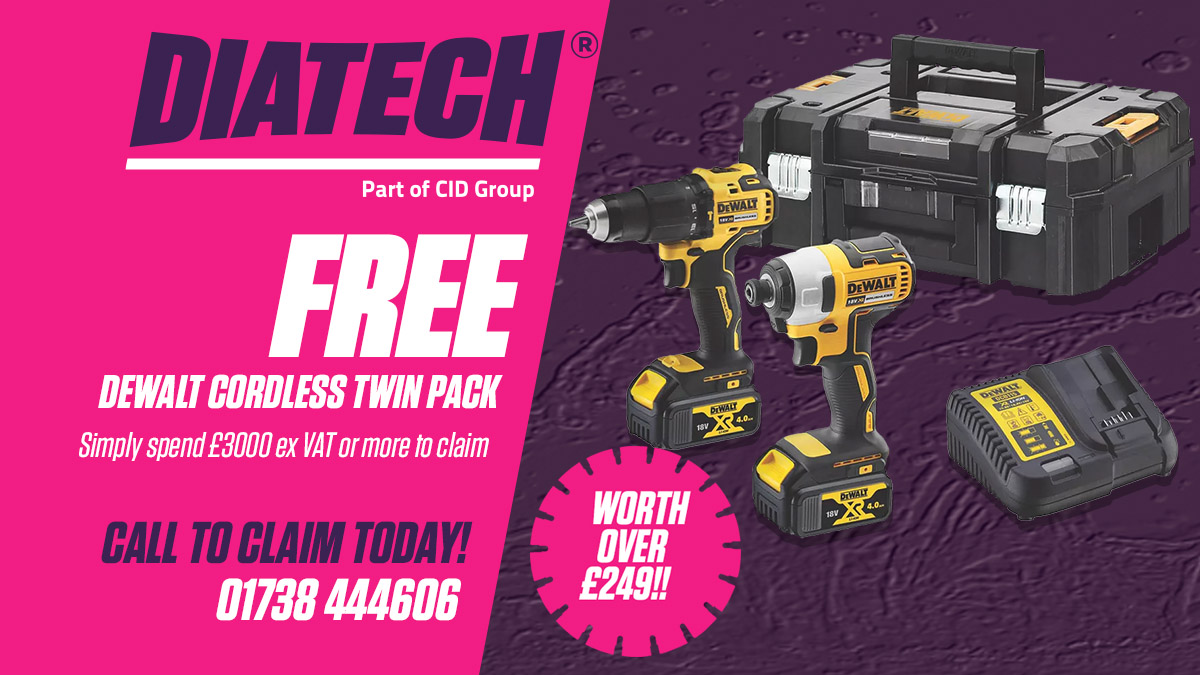 Spend £3000 this week & get a FREE DeWalt Cordless Drill Set!